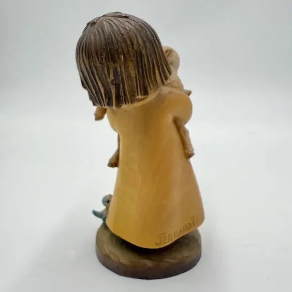 アンリ人形 フェランディス『Spring Arrivals』 春の訪れ Vtg ANRI FERRANDIZ 5” Wood Carved Figurine Spring Arrivals
